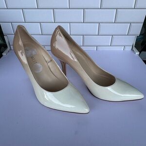 Nine West Cream and Tan Stiletto Heels